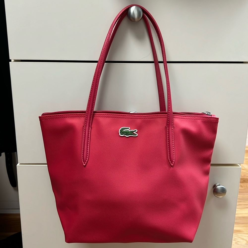 Lacoste bright pink tote